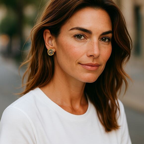 Coin Earrings Gold And Silver Tone Faux Nickel Coin Earrings - Picture 8 of 8